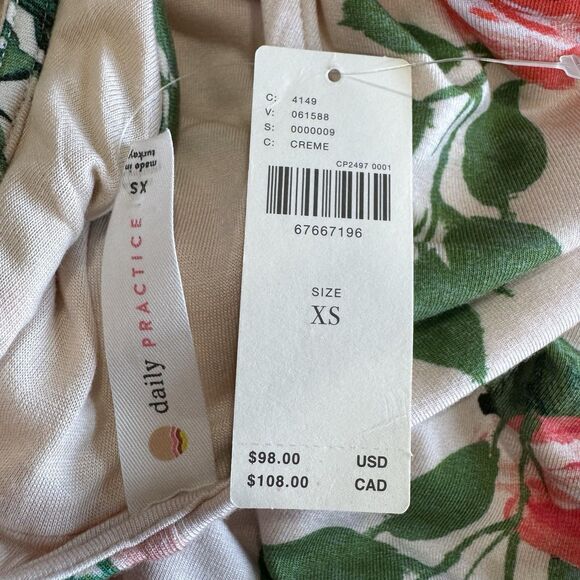 Anthropologie Daily Practice Eureka Floral Print Dress Bodycon Soft Size XS NEW - Picture 15 of 15